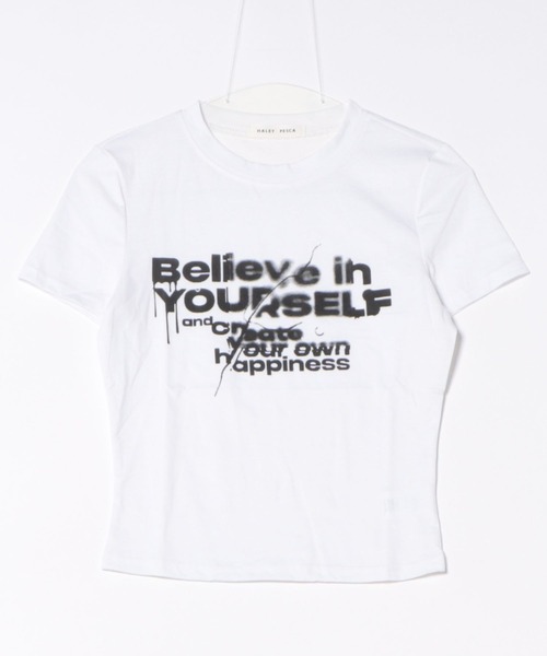 HALEY PESCA(ヘーリーペスカ)の「HALEY PESCA/フロントロゴ グラフィックプリントTシャツ(Tシャツ/カットソー・レディース・ホワイト/ブラック・MEDIUM/SMALL)」の9枚目の写真