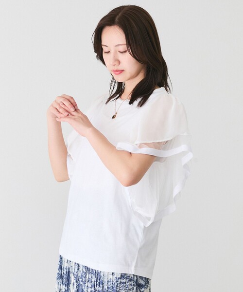 Jayro(ジャイロ)の「テープ付フレンチ袖プルオーバー(Tシャツ/カットソー・レディース・ブラック/ホワイト・FREE)」の16枚目の写真
