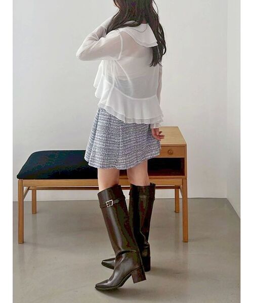 MERCURYDUO(マーキュリーデュオ)の「シアーラッフルダブルリボンブラウス(シャツ/ブラウス・レディース・ブラック/ライトブルー/オフホワイト・FREE)」の18枚目の写真