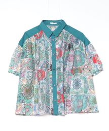 sandy（サンディー）の「プリント切り替えギャザーブラウス（シャツ/ブラウス）」