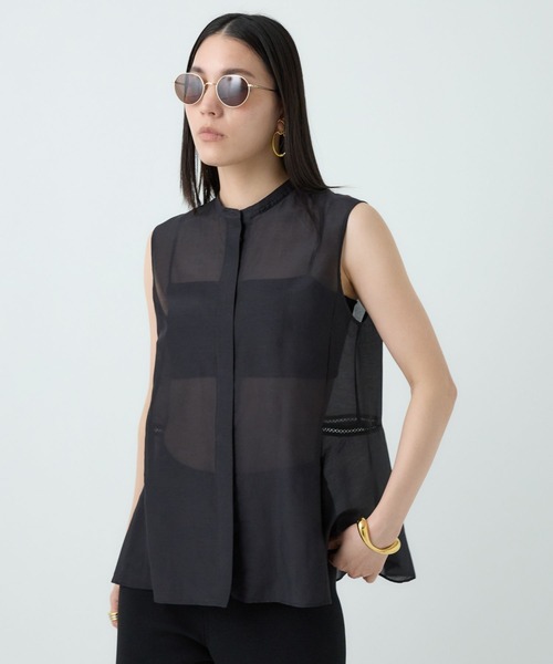 Chaos（カオス）の「Chaos(カオス)/シルクコットンブロウブラウス（シャツ/ブラウス・レディース・ライトブルー/ブラック・FREE）」の9枚目の写真