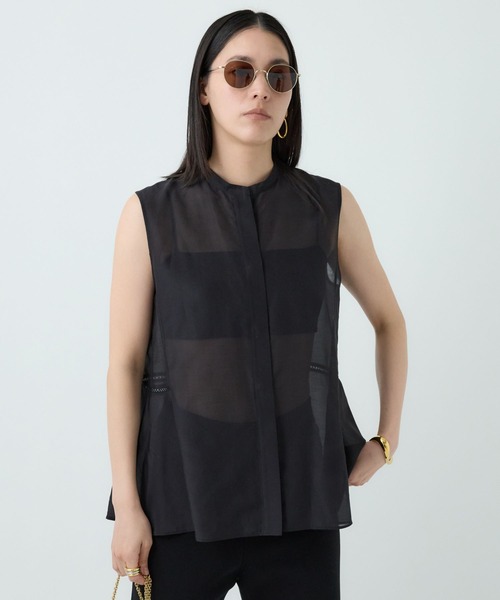 Chaos（カオス）の「Chaos(カオス)/シルクコットンブロウブラウス（シャツ/ブラウス・レディース・ライトブルー/ブラック・FREE）」の10枚目の写真