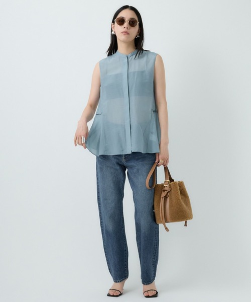 Chaos（カオス）の「Chaos(カオス)/シルクコットンブロウブラウス（シャツ/ブラウス・レディース・ライトブルー/ブラック・FREE）」の13枚目の写真