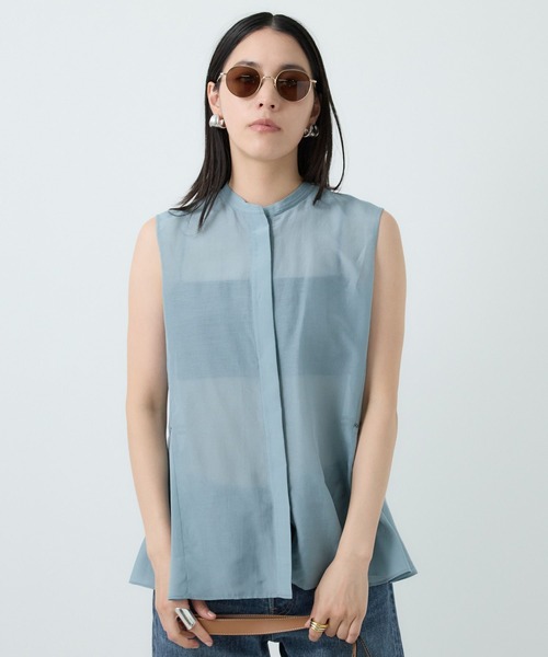 Chaos（カオス）の「Chaos(カオス)/シルクコットンブロウブラウス（シャツ/ブラウス・レディース・ライトブルー/ブラック・FREE）」の17枚目の写真