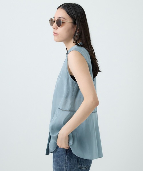 Chaos（カオス）の「Chaos(カオス)/シルクコットンブロウブラウス（シャツ/ブラウス・レディース・ライトブルー/ブラック・FREE）」の19枚目の写真