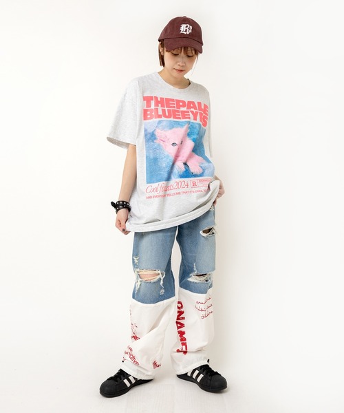RNA(アールエヌエー)の「M2501 ブルーアイズキャットT(Tシャツ/カットソー・レディース・ライトブルー/アッシュグレー/ホワイト・MEDIUM)」の17枚目の写真