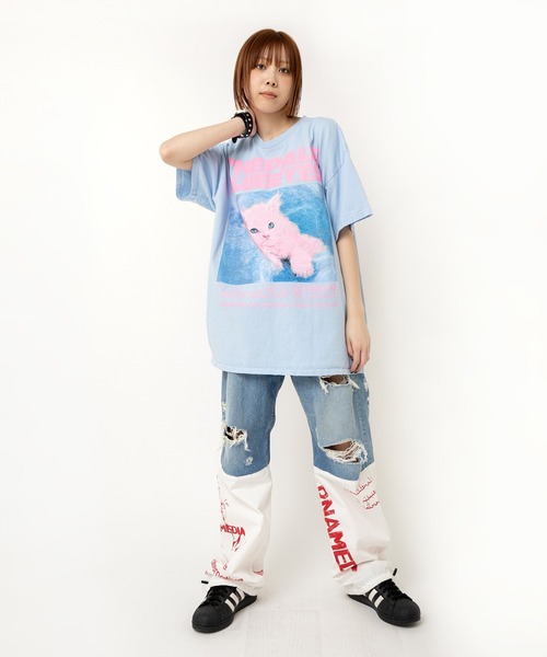 RNA(アールエヌエー)の「M2501 ブルーアイズキャットT(Tシャツ/カットソー・レディース・ライトブルー/アッシュグレー/ホワイト・MEDIUM)」の19枚目の写真