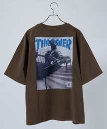 【at】〔THRASHER/スラッシャー〕ピグメント加工 マガジンTシャツ