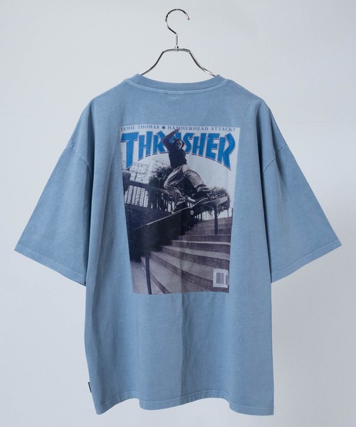 THRASHER(スラッシャー)の「【at】〔THRASHER/スラッシャー〕ピグメント加工 マガジンTシャツ(Tシャツ/カットソー・メンズ・グレー/ピンク/ブラウン/サックスブルー/チャコールグレー・LARGE/MEDIUM)」の4枚目の写真