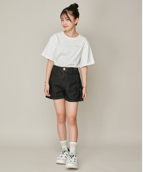 JENNI love（ジェニィラブ）の「【ウエスト調整可・コットン100％】サイドレースアップデニムショーパン（デニムパンツ・キッズ・サックスブルー/ブラック・130cm/140cm/150cm/160cm）」の22枚目の写真