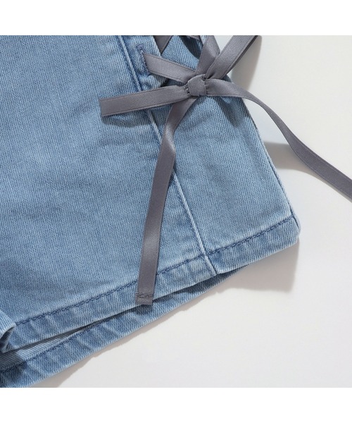 JENNI love（ジェニィラブ）の「【ウエスト調整可・コットン100％】サイドレースアップデニムショーパン（デニムパンツ・キッズ・サックスブルー/ブラック・130cm/140cm/150cm/160cm）」の15枚目の写真