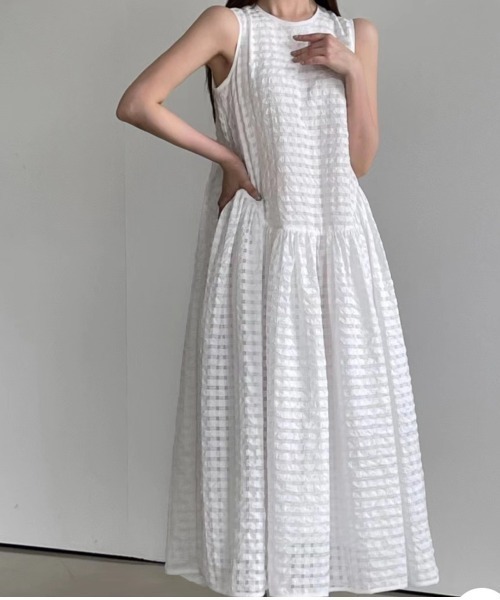 【Mac】24SS ジョインクローズ ドゥーズイエムクラス ワンピース セール】 バックホール ギャザー ワンピース （ロング・マキシ丈