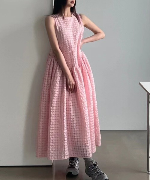 セール】YUGA_YGMC Soccer fabric flared dress（ワンピース