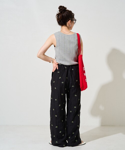 渋谷古着kiosque cc シアー花柄レイヤードスラックス レイヤードデザインスラックス｜WOMEN｜250HAM31-227I｜AZUL BY