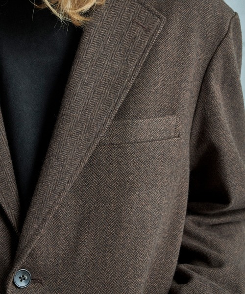 セール】ヘリンボーン柄テーラードジャケット（テーラードジャケット