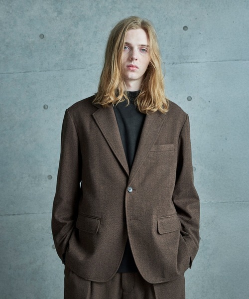 ブラウン ヘリンボーン テーラードジャケット ヘリンボーン柄テーラードジャケット（テーラードジャケット）｜FUSE