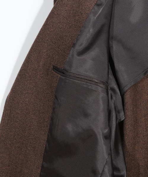 FUSE（フューズ）の「ヘリンボーン柄テーラードジャケット（テーラードジャケット・メンズ・ブラウン/チャコールグレー・01/03/02）」の3枚目の写真