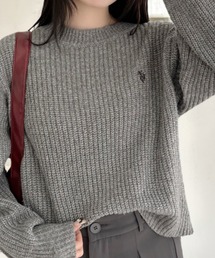 【U.S. POLO ASSN】クルーネック ボリュームスリーブ ラメ シャイニーニット