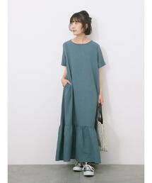 リネンタッチマキシティアードワンピース