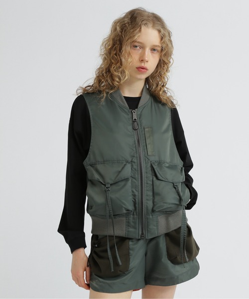 SLEEVELESS MA-1 VEST/スリーブレスMA-1ベスト（ナイロンジャケット
