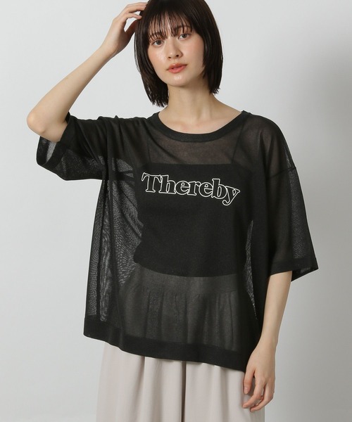 LAKOLE(ラコレ)の「シアーロゴニットプルオーバー6分袖 / 571921(ニット/セーター・レディース・ブラック/アイボリー/セージグリーン・FREE)」の5枚目の写真