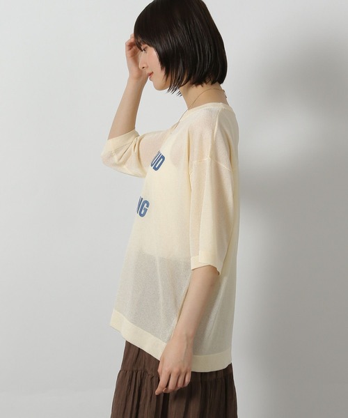 LAKOLE(ラコレ)の「シアーロゴニットプルオーバー6分袖 / 571921(ニット/セーター・レディース・ブラック/アイボリー/セージグリーン・FREE)」の12枚目の写真