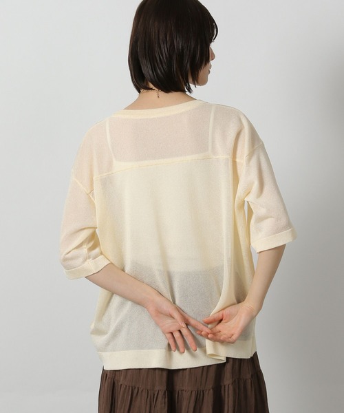 LAKOLE(ラコレ)の「シアーロゴニットプルオーバー6分袖 / 571921(ニット/セーター・レディース・ブラック/アイボリー/セージグリーン・FREE)」の13枚目の写真