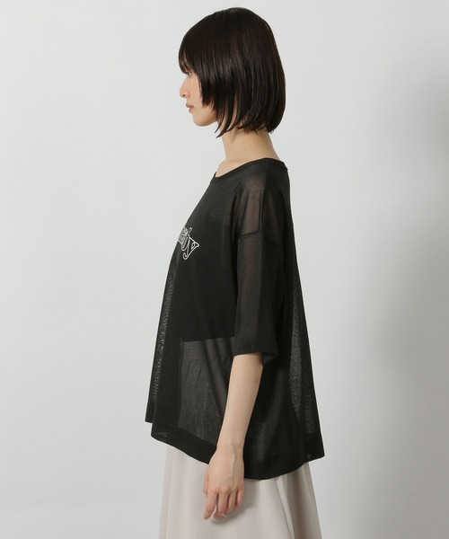 LAKOLE(ラコレ)の「シアーロゴニットプルオーバー6分袖 / 571921(ニット/セーター・レディース・ブラック/アイボリー/セージグリーン・FREE)」の21枚目の写真