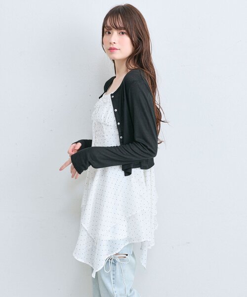 オリーブデオリーブ イレヘムキャミチュニックワンピース ブラック セール】イレヘムキャミチュニックワンピース（ワンピース