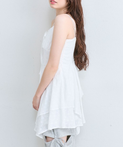 OLIVE des OLIVE（オリーブデオリーブ）の「イレヘムキャミチュニックワンピース（ワンピース・レディース・ブラック/オフホワイト/ホワイト・FREE）」の6枚目の写真