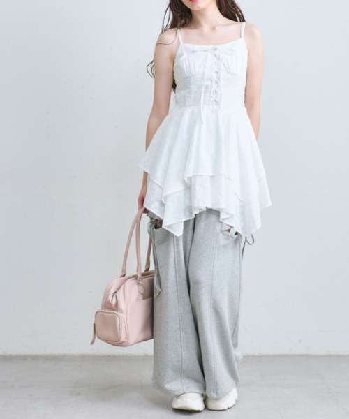 OLIVE des OLIVE（オリーブデオリーブ）の「イレヘムキャミチュニックワンピース（ワンピース・レディース・ブラック/オフホワイト/ホワイト・FREE）」の7枚目の写真