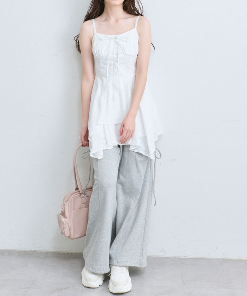 OLIVE des OLIVE（オリーブデオリーブ）の「イレヘムキャミチュニックワンピース（ワンピース・レディース・ブラック/オフホワイト/ホワイト・FREE）」の9枚目の写真