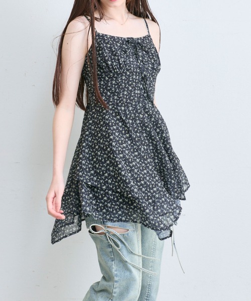 OLIVE des OLIVE（オリーブデオリーブ）の「イレヘムキャミチュニックワンピース（ワンピース・レディース・ブラック/オフホワイト/ホワイト・FREE）」の12枚目の写真