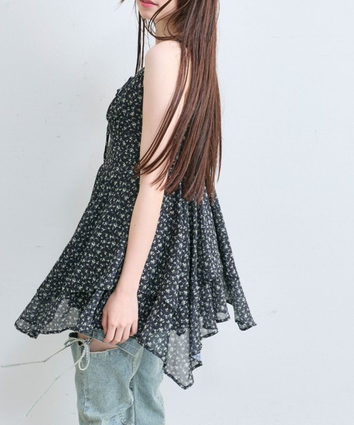 オリーブデオリーブ イレヘムキャミチュニックワンピース ブラック イレヘムキャミチュニックワンピース | OLIVE des OLIVE