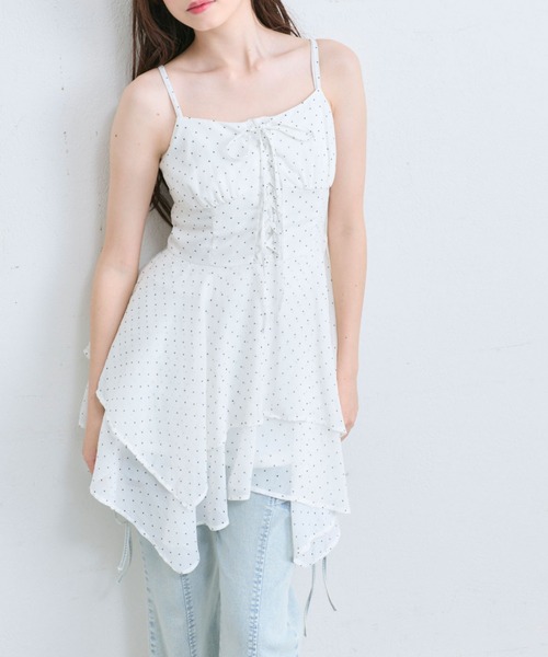 OLIVE des OLIVE（オリーブデオリーブ）の「イレヘムキャミチュニックワンピース（ワンピース・レディース・ブラック/オフホワイト/ホワイト・FREE）」の20枚目の写真