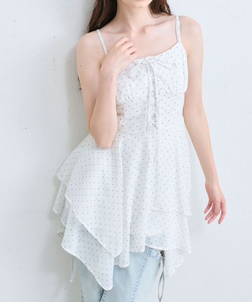 OLIVE des OLIVE（オリーブデオリーブ）の「イレヘムキャミチュニックワンピース（ワンピース・レディース・ブラック/オフホワイト/ホワイト・FREE）」の19枚目の写真