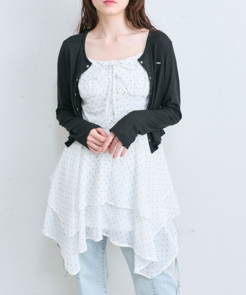 オリーブデオリーブ イレヘムキャミチュニックワンピース ブラック イレヘムキャミチュニックワンピース | OLIVE des OLIVE