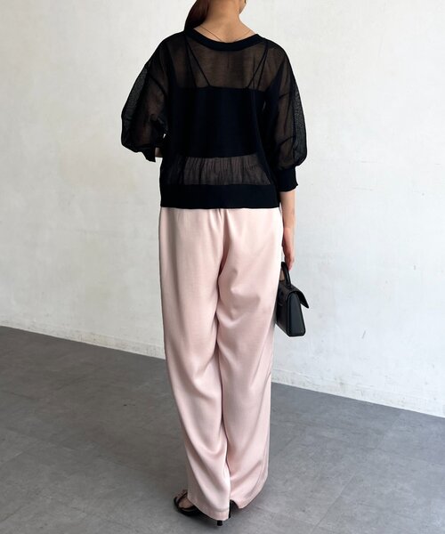 Chez toi（シェトワ）の「前後2WAYシアーニットカーデ（カーディガン/ボレロ・レディース・ブラウン/ブルー/ブラック・FREE）」の10枚目の写真