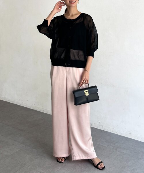 Chez toi（シェトワ）の「前後2WAYシアーニットカーデ（カーディガン/ボレロ・レディース・ブラウン/ブルー/ブラック・FREE）」の11枚目の写真