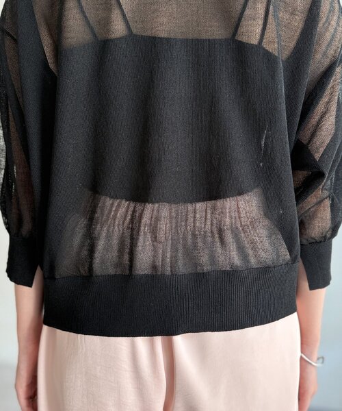 Chez toi（シェトワ）の「前後2WAYシアーニットカーデ（カーディガン/ボレロ・レディース・ブラウン/ブルー/ブラック・FREE）」の21枚目の写真