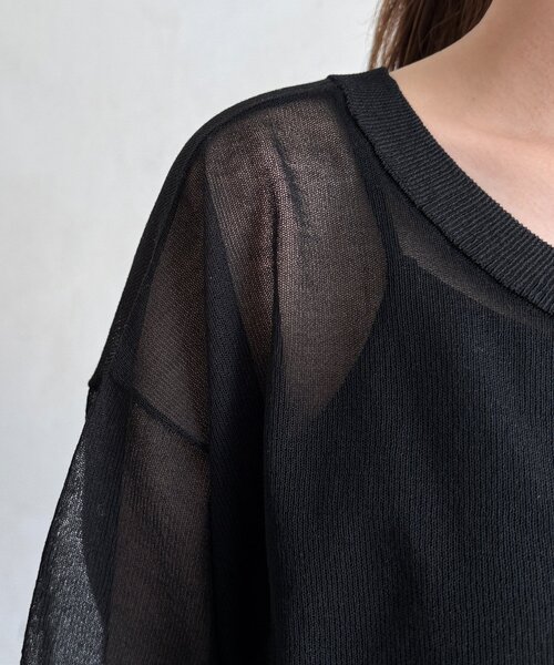 Chez toi（シェトワ）の「前後2WAYシアーニットカーデ（カーディガン/ボレロ・レディース・ブラウン/ブルー/ブラック・FREE）」の22枚目の写真