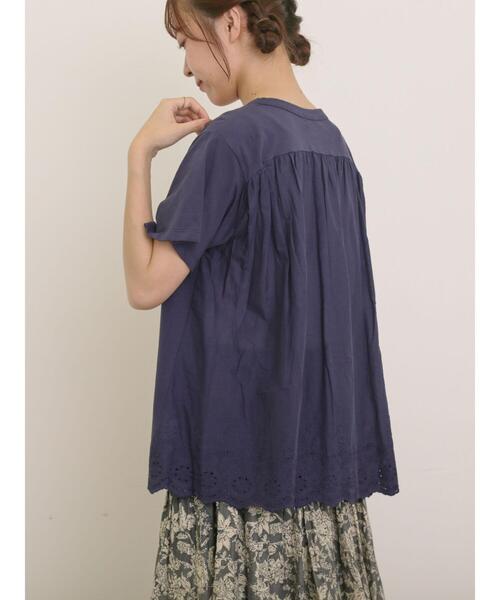 Samansa Mos2（サマンサ モスモス）の「[接触冷感]バックスカラップレースカットソー（Tシャツ/カットソー・レディース・ミント/ネイビー/オフホワイト/ブラック・F）」の4枚目の写真