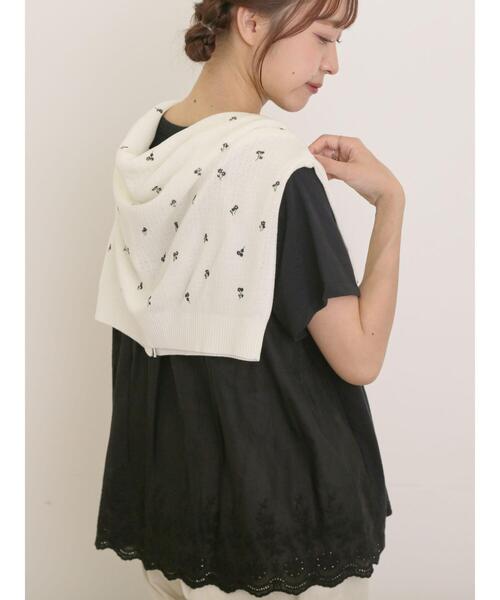 Samansa Mos2（サマンサ モスモス）の「[接触冷感]バックスカラップレースカットソー（Tシャツ/カットソー・レディース・ミント/ネイビー/オフホワイト/ブラック・F）」の3枚目の写真