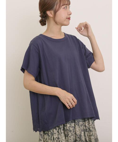 Samansa Mos2（サマンサ モスモス）の「[接触冷感]バックスカラップレースカットソー（Tシャツ/カットソー・レディース・ミント/ネイビー/オフホワイト/ブラック・F）」の5枚目の写真