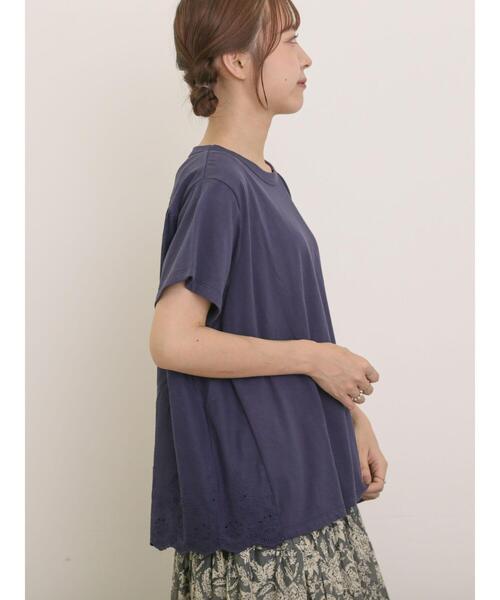 Samansa Mos2（サマンサ モスモス）の「[接触冷感]バックスカラップレースカットソー（Tシャツ/カットソー・レディース・ミント/ネイビー/オフホワイト/ブラック・F）」の7枚目の写真