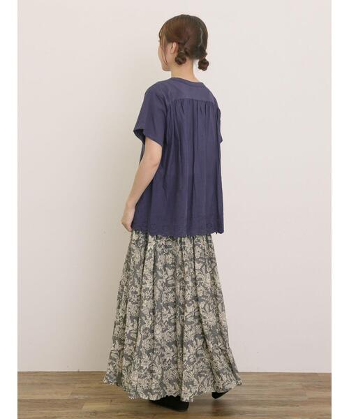 Samansa Mos2（サマンサ モスモス）の「[接触冷感]バックスカラップレースカットソー（Tシャツ/カットソー・レディース・ミント/ネイビー/オフホワイト/ブラック・F）」の9枚目の写真