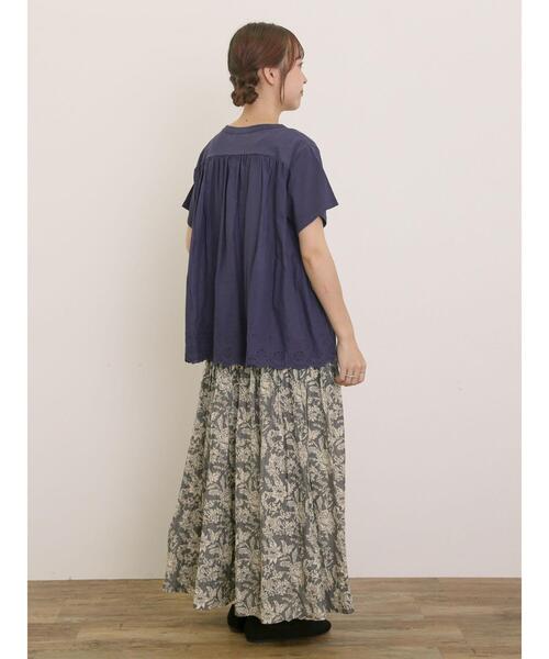 Samansa Mos2（サマンサ モスモス）の「[接触冷感]バックスカラップレースカットソー（Tシャツ/カットソー・レディース・ミント/ネイビー/オフホワイト/ブラック・F）」の12枚目の写真