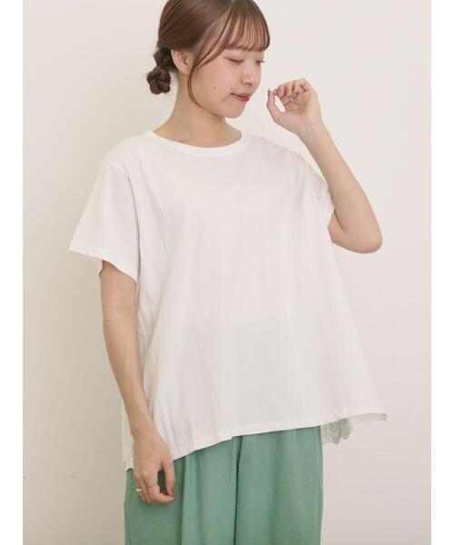 Samansa Mos2（サマンサ モスモス）の「[接触冷感]バックスカラップレースカットソー（Tシャツ/カットソー・レディース・ミント/ネイビー/オフホワイト/ブラック・F）」の13枚目の写真