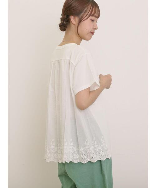 Samansa Mos2（サマンサ モスモス）の「[接触冷感]バックスカラップレースカットソー（Tシャツ/カットソー・レディース・ミント/ネイビー/オフホワイト/ブラック・F）」の14枚目の写真