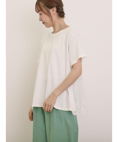 Samansa Mos2（サマンサ モスモス）の「[接触冷感]バックスカラップレースカットソー（Tシャツ/カットソー・レディース・ミント/ネイビー/オフホワイト/ブラック・F）」の15枚目の写真